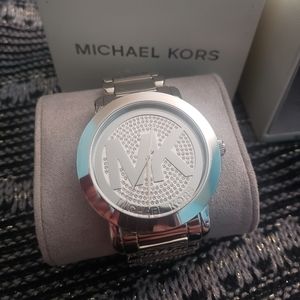 Michael Kors 45mm Pave Steel Bracelet Watch